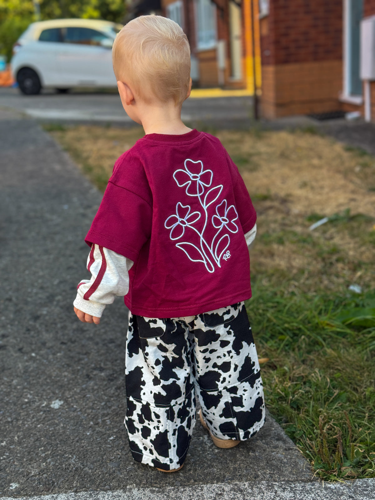 Burgundy Bloom Layered Sweatshirt – Pre-Order